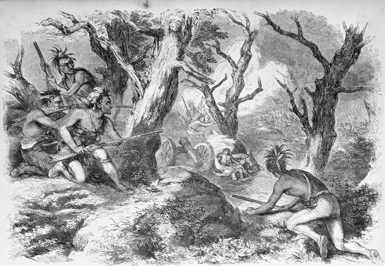 Niederlage von General Braddock im Franzosen- und Indianerkrieg in Virginia, 1755, aus 