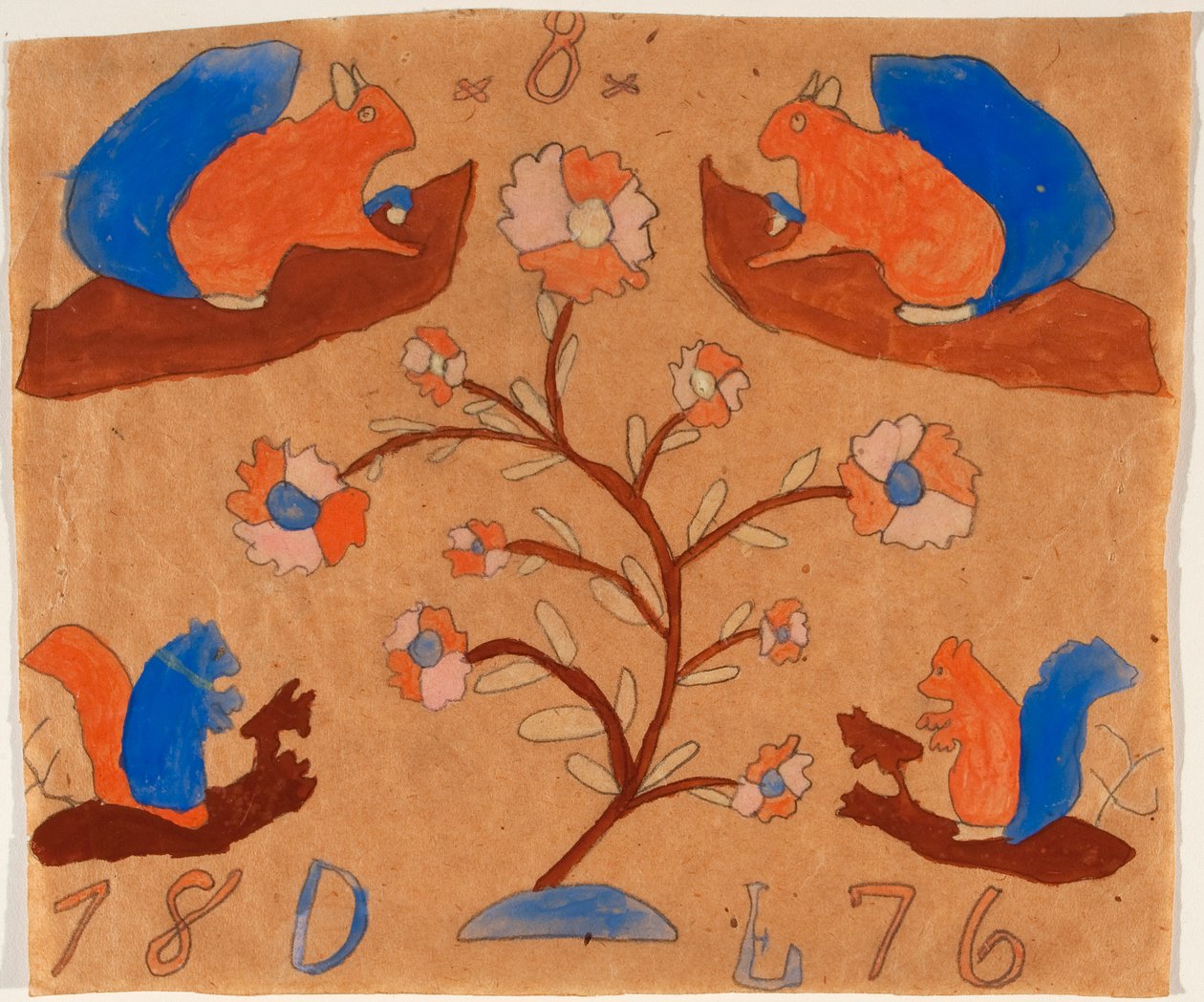 Vier Eichhörnchen, 1876 von American School
