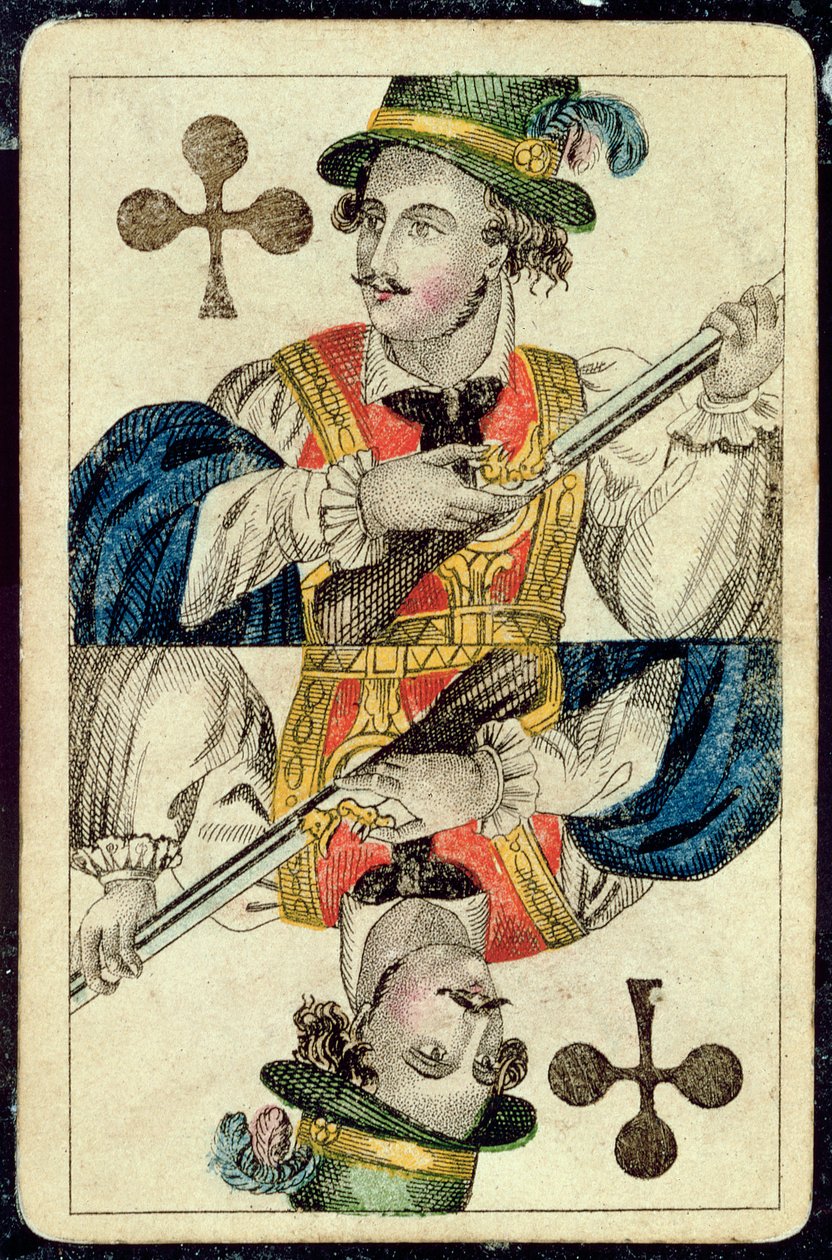 Spielkarte: Bube der Kreuz von American School