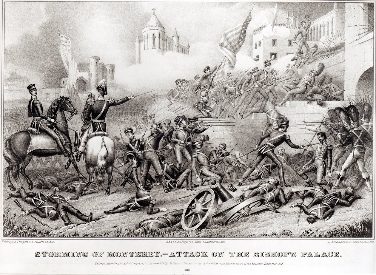 Sturm auf Monterey. Angriff auf den Bischofspalast im Jahr 1846 von American School
