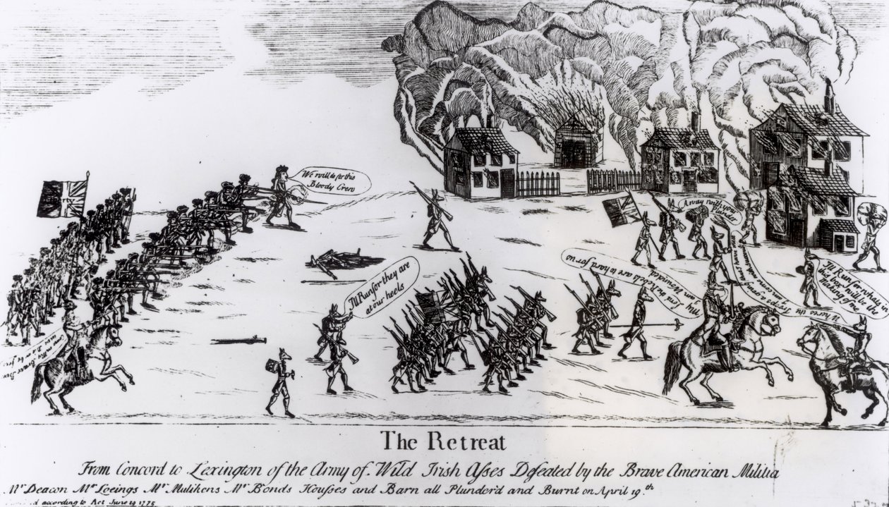 Der Rückzug, veröffentlicht 1775 von American School