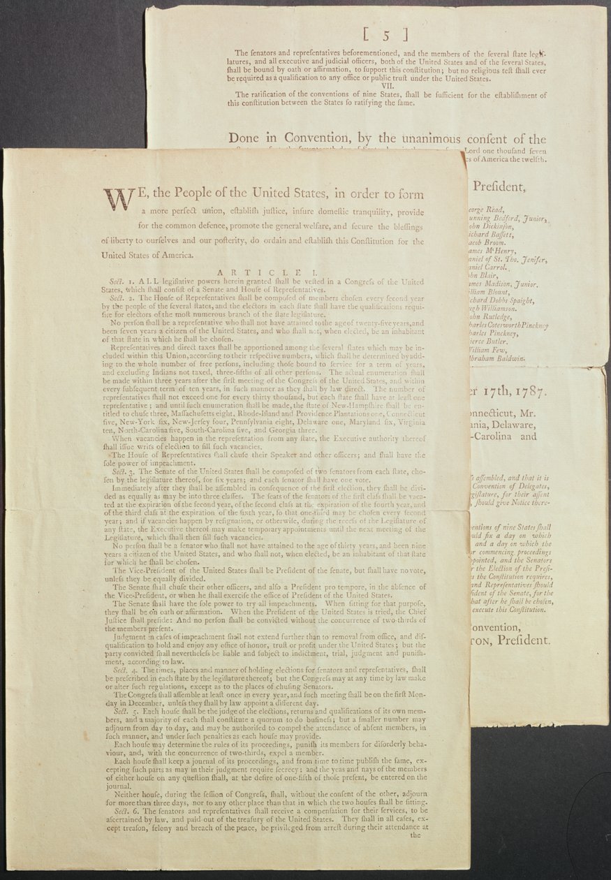 Die Verfassung der Vereinigten Staaten, 1787 von American School