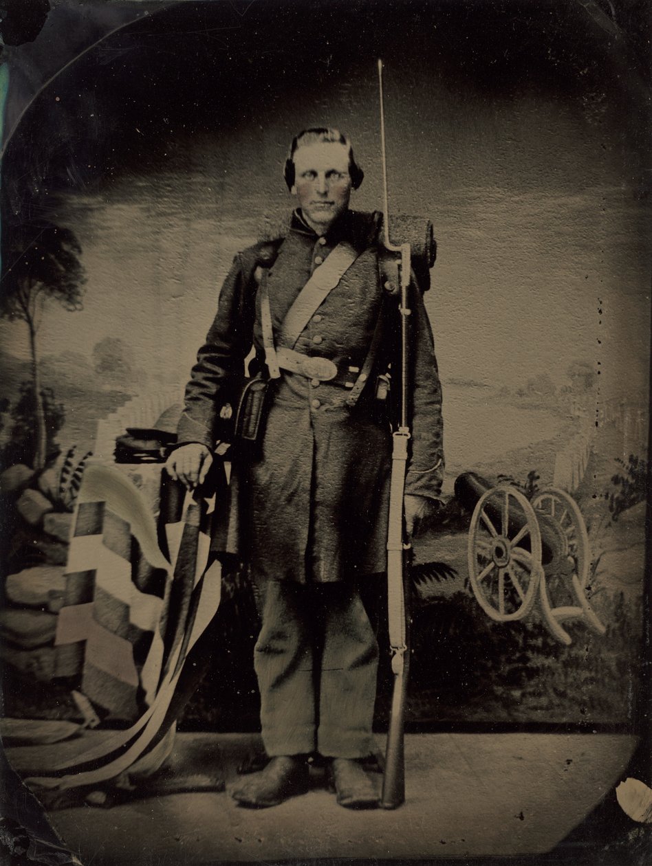 Porträt eines Soldaten des Bürgerkriegs von American 19th Century