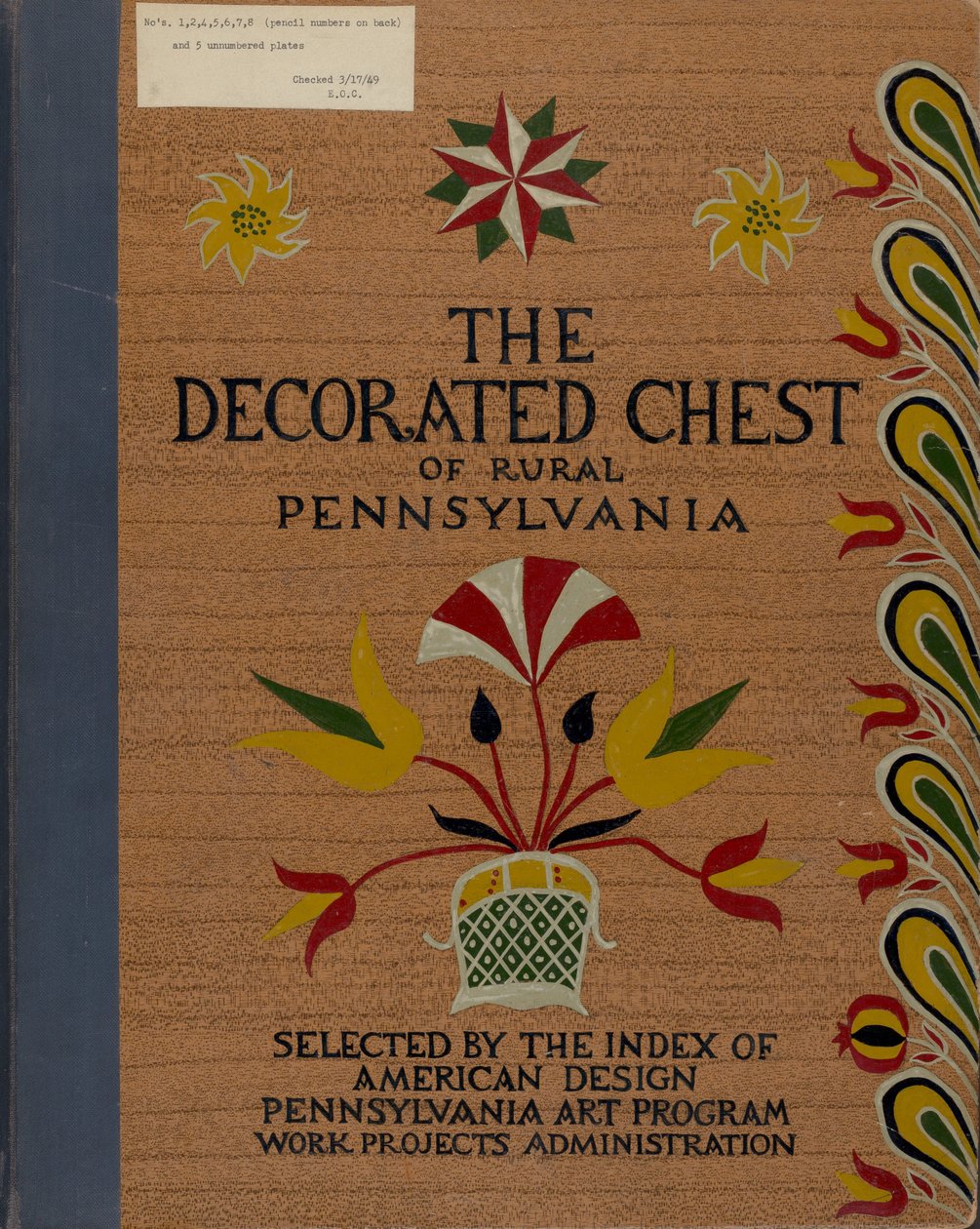 Umschlag für vorgeschlagenes Portfolio "Dekorierte Truhen des ländlichen Pennsylvania" von American 20th Century