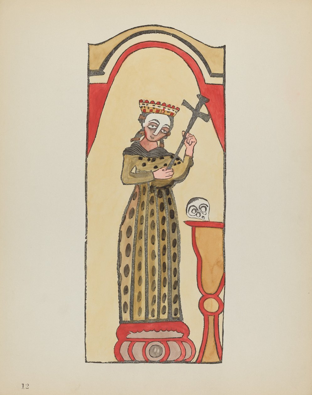 Tafel 12: Heilige Rita: Aus dem Portfolio "Spanische Kolonialdesigns von New Mexico" von American 20th Century