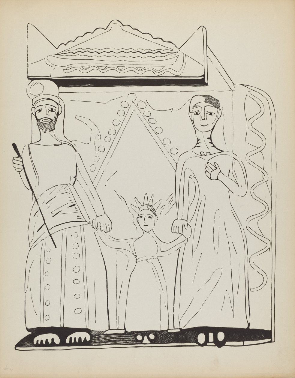 Tafel 28: Die Heilige Familie: Aus dem Portfolio "Spanische Kolonialdesigns von New Mexico" von American 20th Century