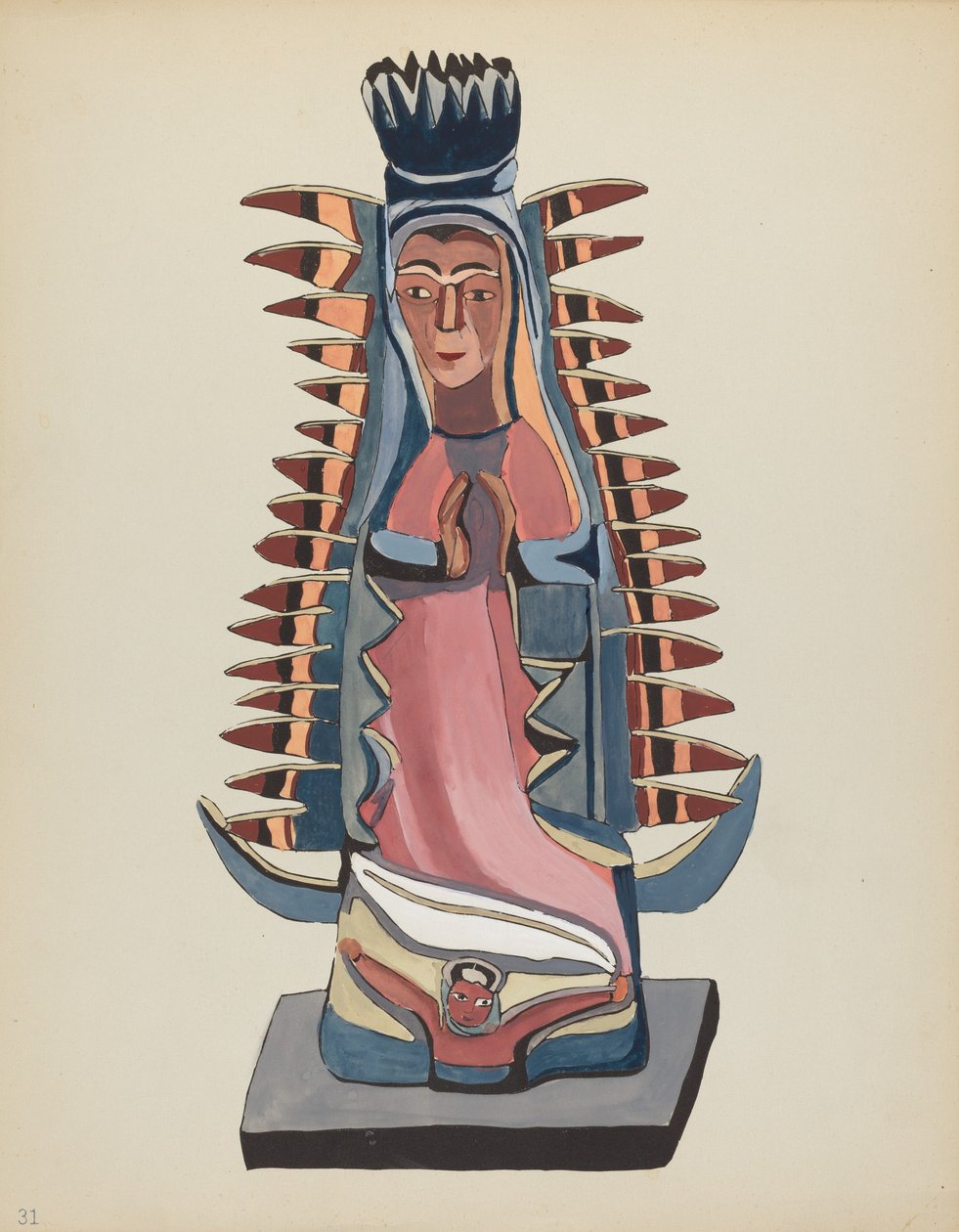Tafel 31: Unsere Liebe Frau von Guadalupe: Aus dem Portfolio "Spanische Kolonialdesigns von New Mexico" von American 20th Century