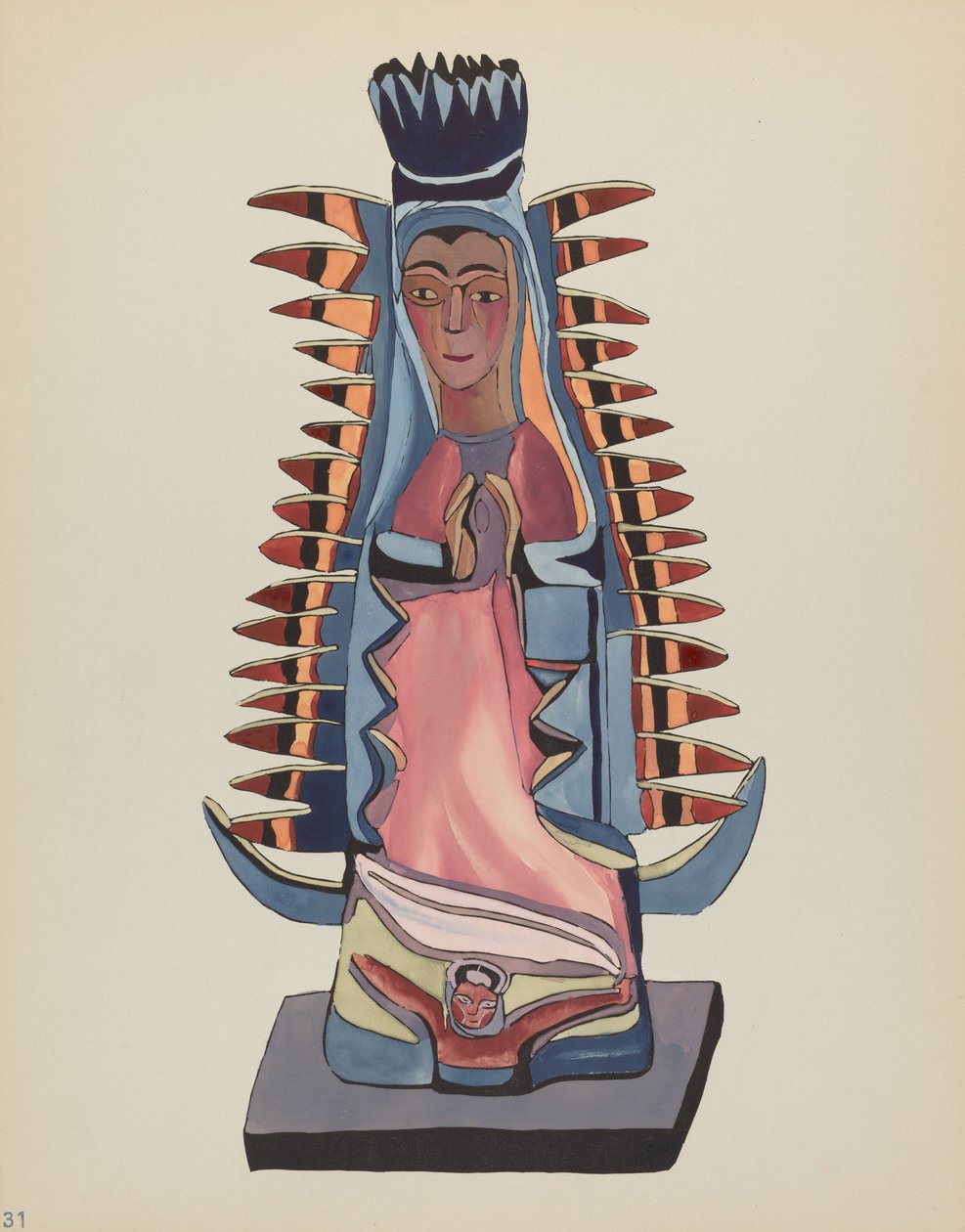 Tafel 31: Unsere Liebe Frau von Guadalupe: Aus dem Portfolio "Spanische Kolonialdesigns von New Mexico" von American 20th Century