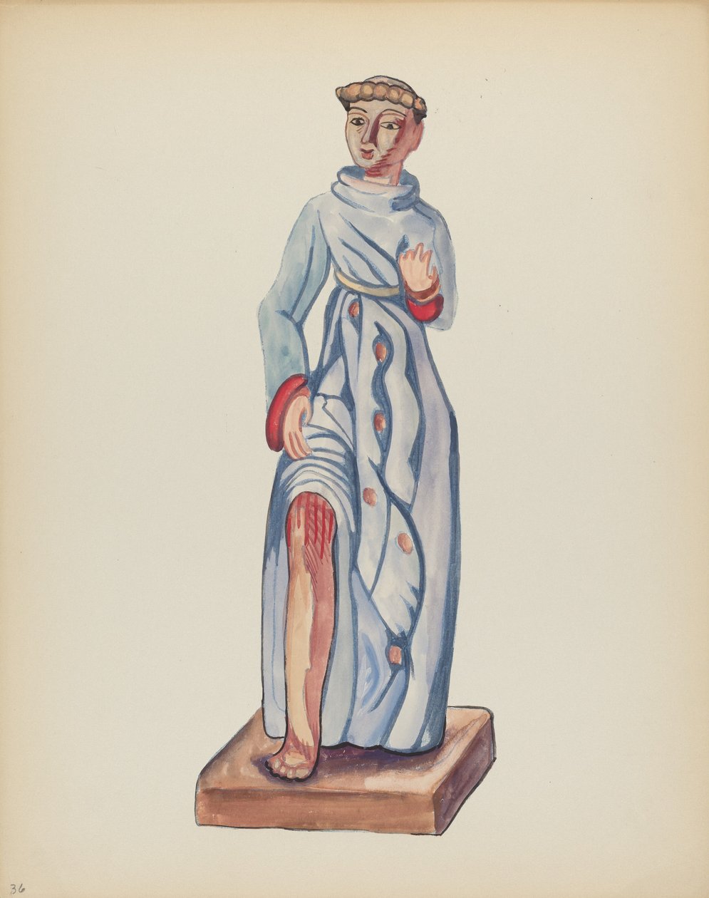 Tafel 36: Heiliger Rochus: Aus dem Portfolio "Spanische Kolonialdesigns von New Mexico" von American 20th Century