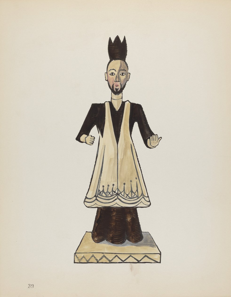 Tafel 39: Heiliger Johannes Nepomuk: Aus dem Portfolio "Spanische Kolonialdesigns von New Mexico" von American 20th Century