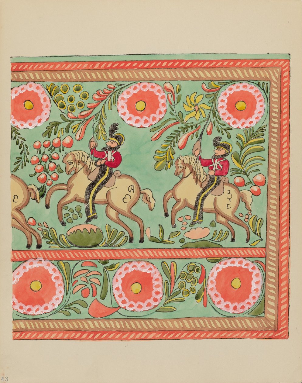 Tafel 43: Bemaltes Truhendesign: Aus dem Portfolio "Spanische Kolonialdesigns von New Mexico" von American 20th Century