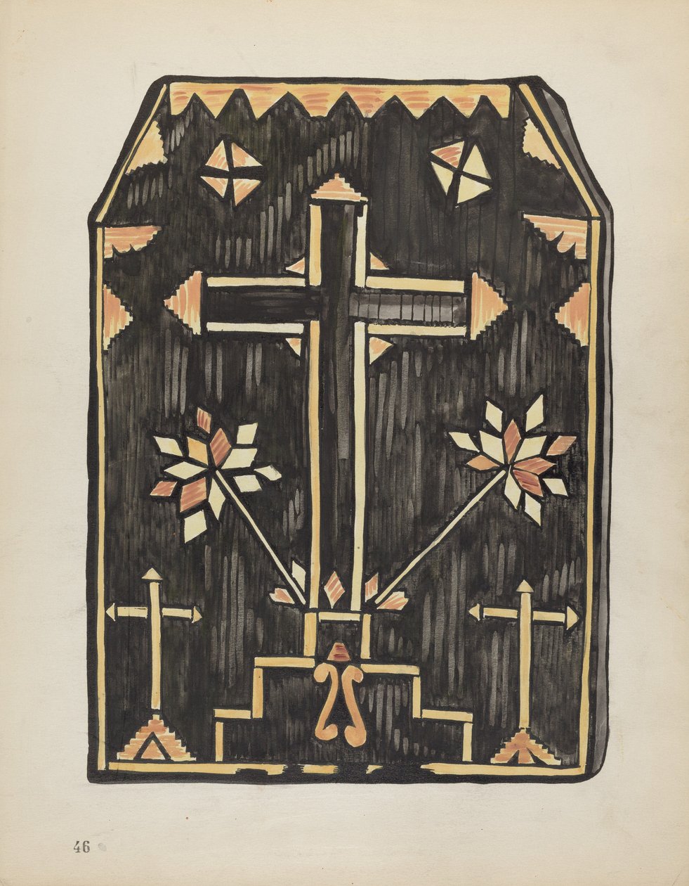 Tafel 46: Stroh-Applikationsdesign: Aus dem Portfolio "Spanische Kolonialdesigns von New Mexico" von American 20th Century