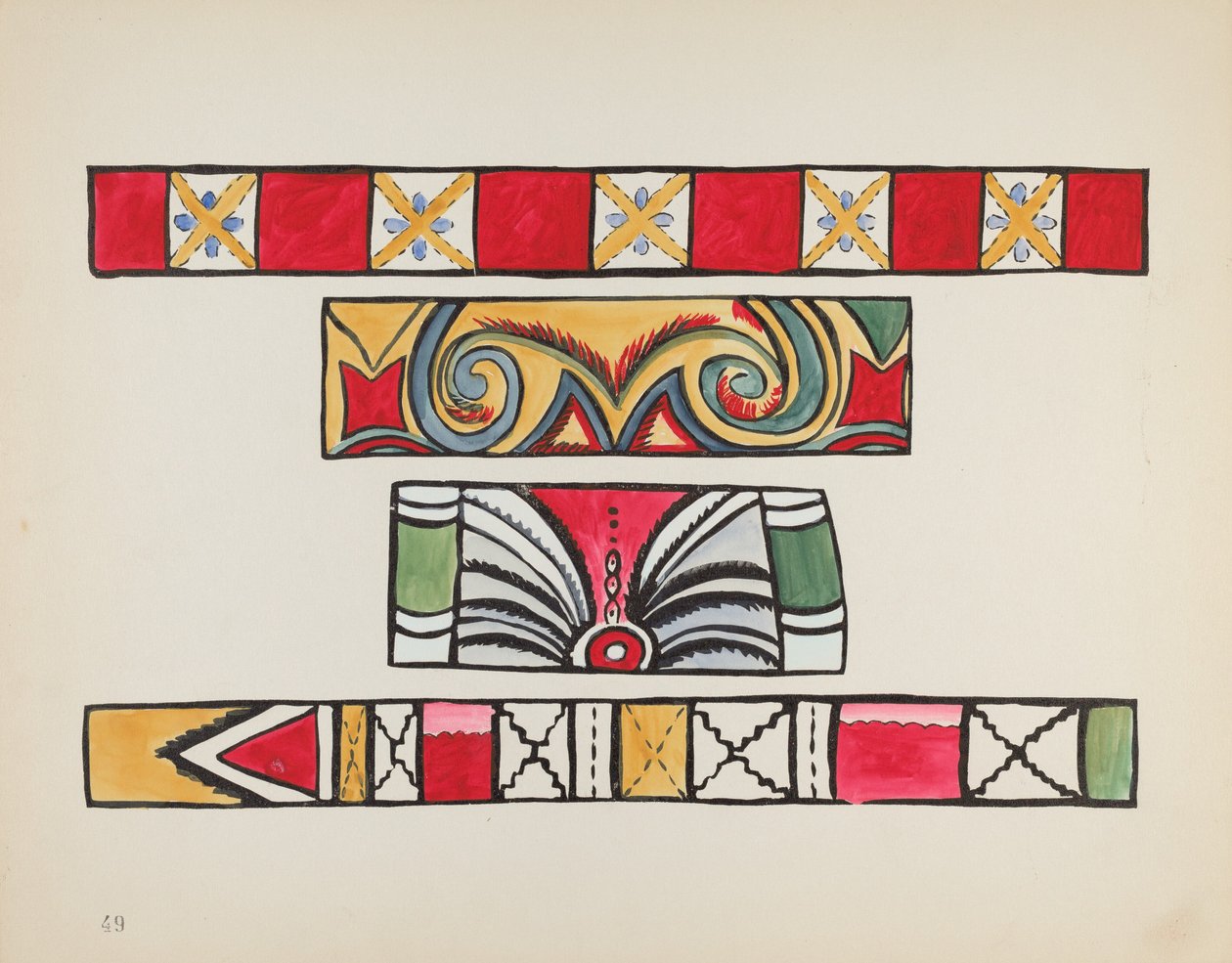 Tafel 49: Verschiedene Designs: Aus dem Portfolio "Spanische Kolonialdesigns von New Mexico" von American 20th Century