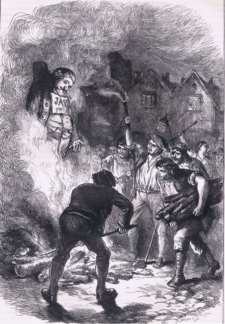 Verbrennung der Jay-Effigie, Illustration aus Cassells Geschichte der Vereinigten Staaten, veröffentlicht von Cassell, Petter & Galpin, ca. 1900 von American English school