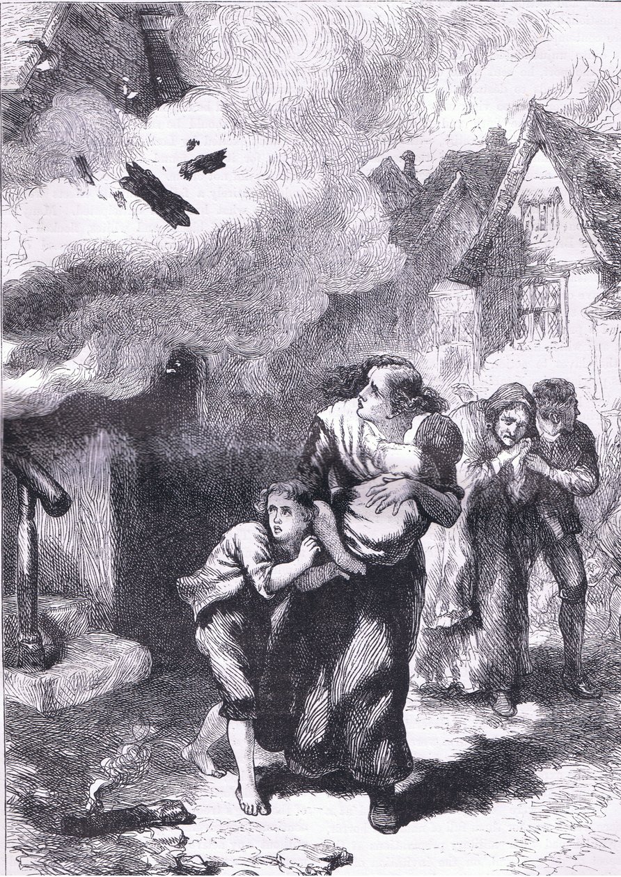 Vorfall beim Brand von Norfolk, Illustration aus Cassells Geschichte der Vereinigten Staaten, veröffentlicht von Cassell, Petter & Galpin, ca. 1900 (Litho) von American English school
