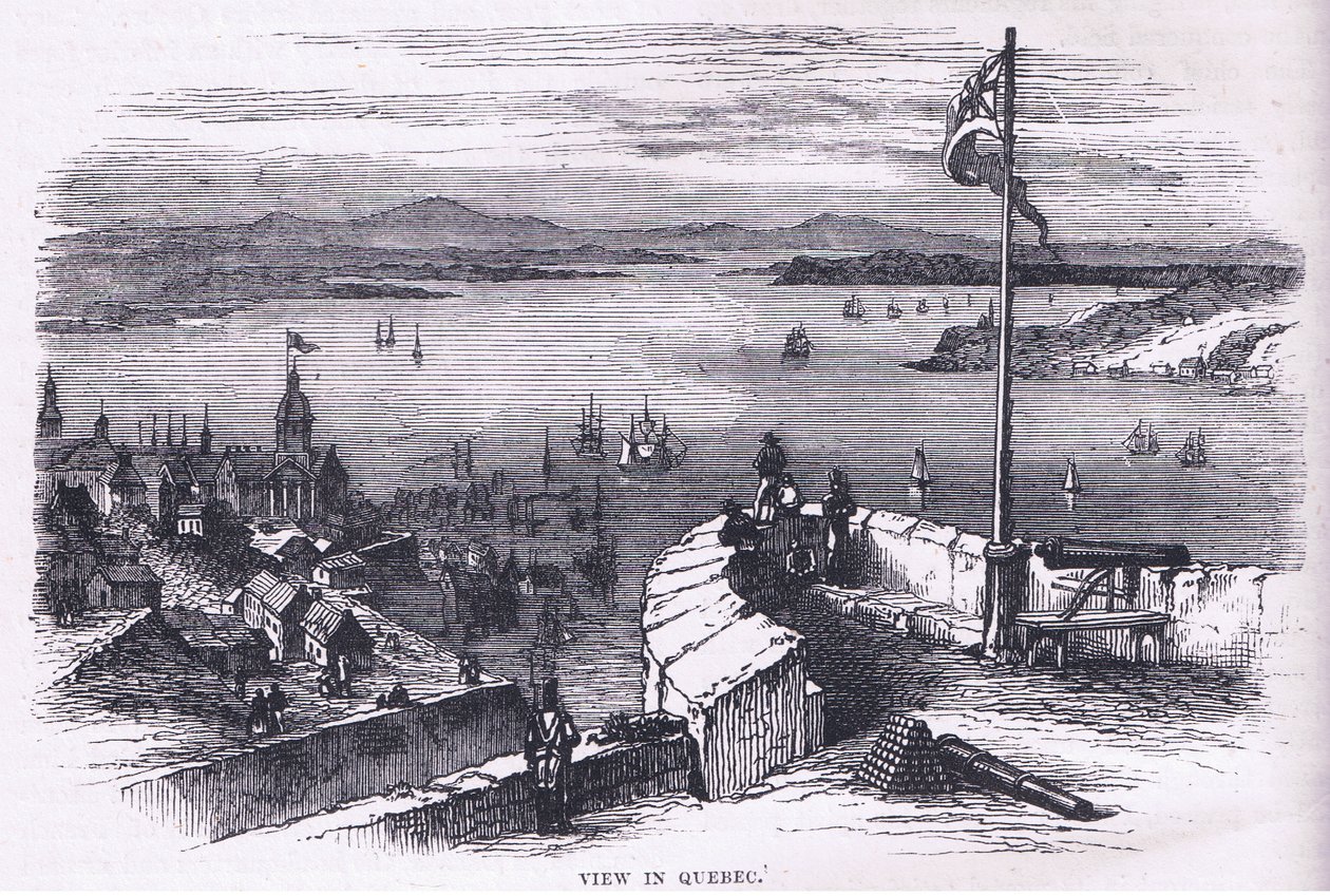 Ansicht in Quebec, Illustration aus Cassells Geschichte der Vereinigten Staaten, veröffentlicht von Cassell, Petter & Galpin, um 1900 (Lithographie) von American English school