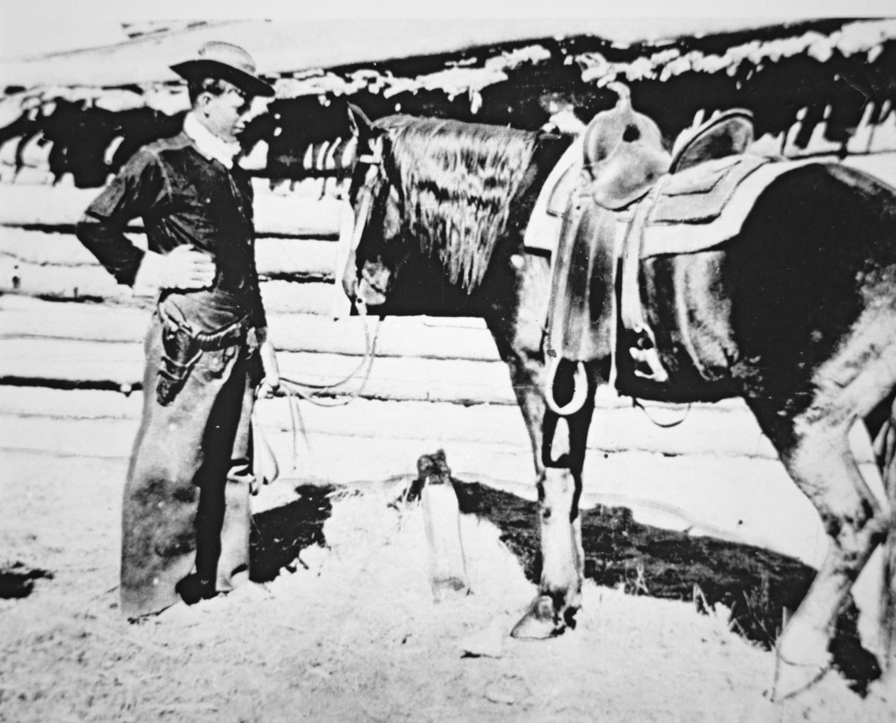 Butch Cassidy (1866-1908/09) mit seinem Pferd von American Photographer
