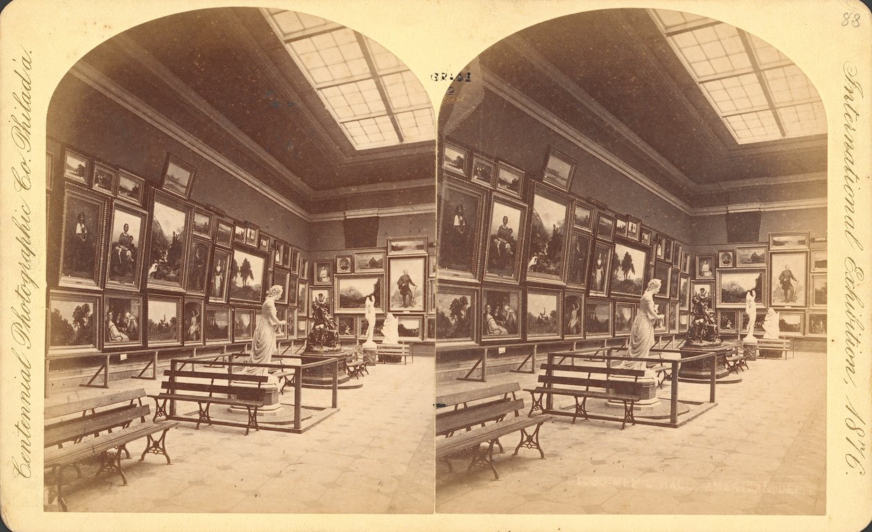 Memorial Hall, Amerikanische Abteilung, Centennial International Exhibition von 1876, Philadelphia von American Photographer