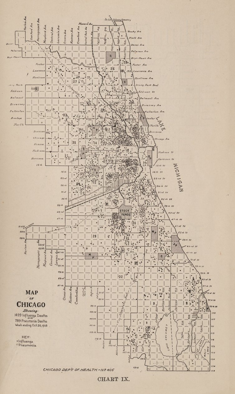 Bericht über eine Grippeepidemie in der Stadt Chicago im Herbst 1918 von American School