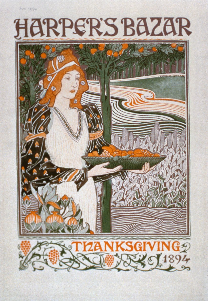 Anzeige für die Thanksgiving-Ausgabe von Harpers Bazar, 1894 von American School