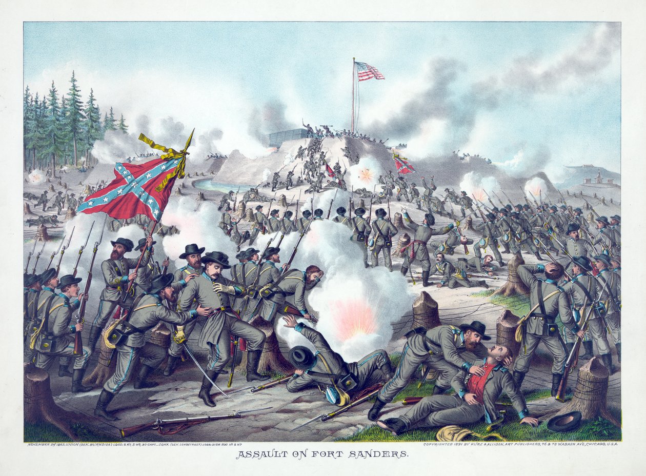 Angriff auf Fort Sanders, veröffentlicht von Kurz & Allison von American School