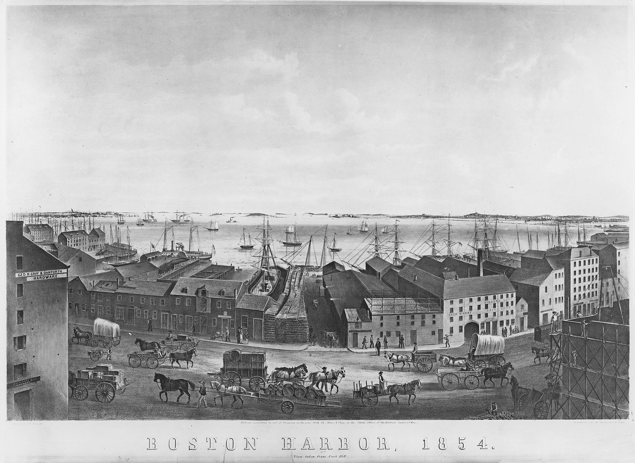 Boston Hafen, 1854 von American School