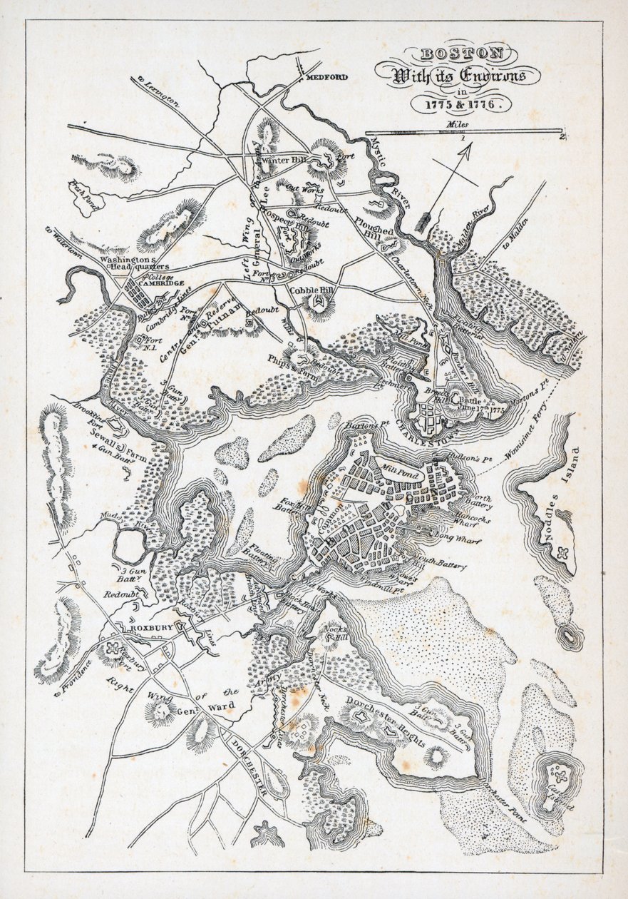 Boston und seine Umgebung in den Jahren 1775 und 1776 von American School