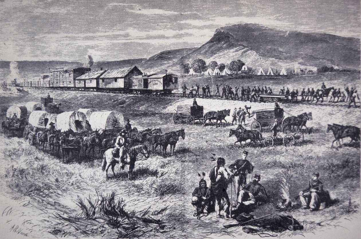 Bau der Northern Pacific Railroad, aus 
