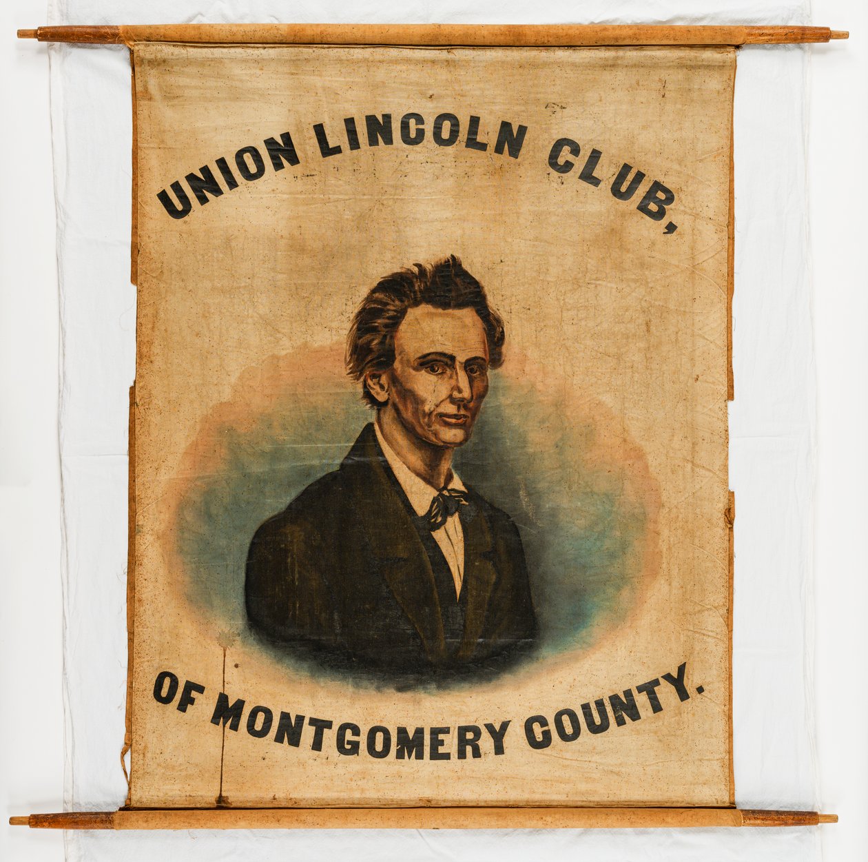 Wahlkampfbanner für Abraham Lincoln, Montgomery County von American School