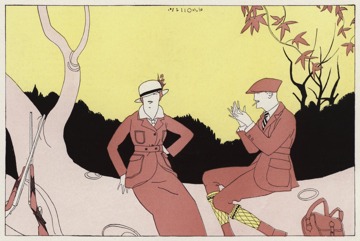 Zufälliges Treffen eines ehemals verheirateten Paares, eine Szene aus der Kurzgeschichte A Chance Meeting von J A Waldron von American School