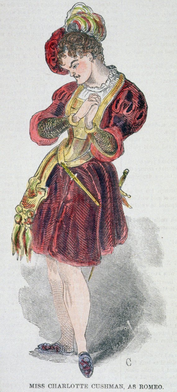 Charlotte Cushman (1816-76) im Kostüm als Romeo, 1851 von American School