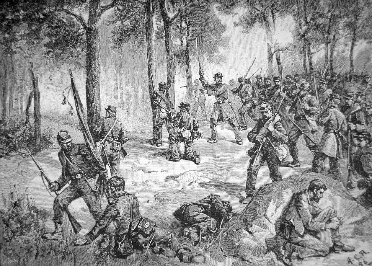 Konföderiertenangriff in der Schlacht von Gettysburg von American School