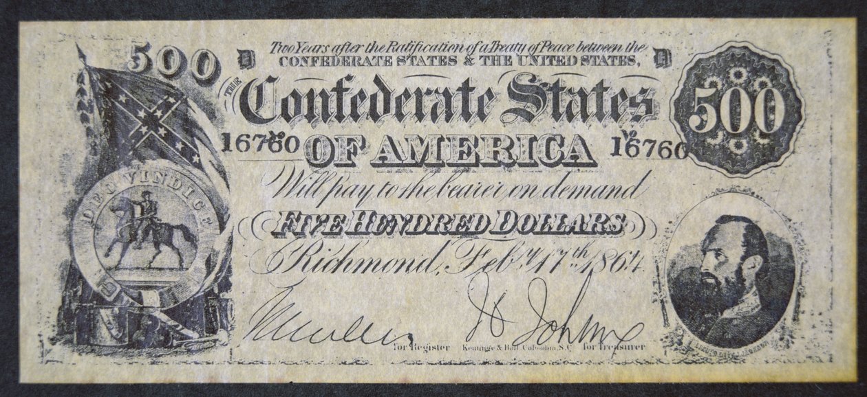 Konföderiertes Papiergeld von American School