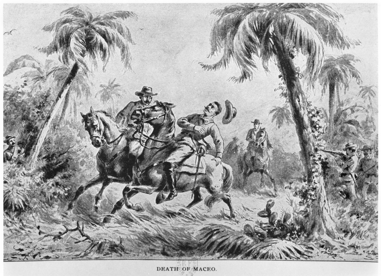 Tod von Antonio Maceo (1845-96), Illustration aus The Story of Cuba von Murat Halstead, veröffentlicht 1898 von American School