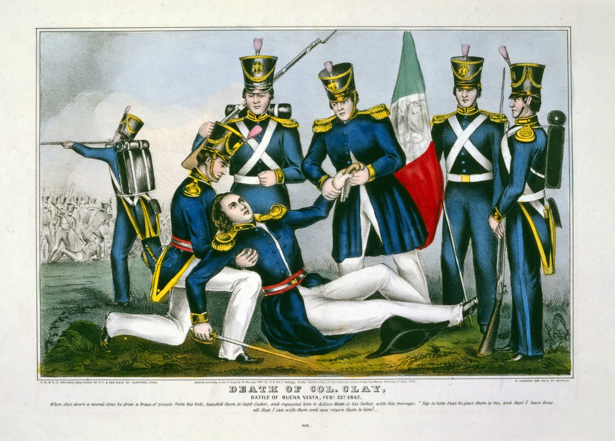 Tod von Oberst Clay, Schlacht von Buena Vista, 23. Februar 1847 von American School