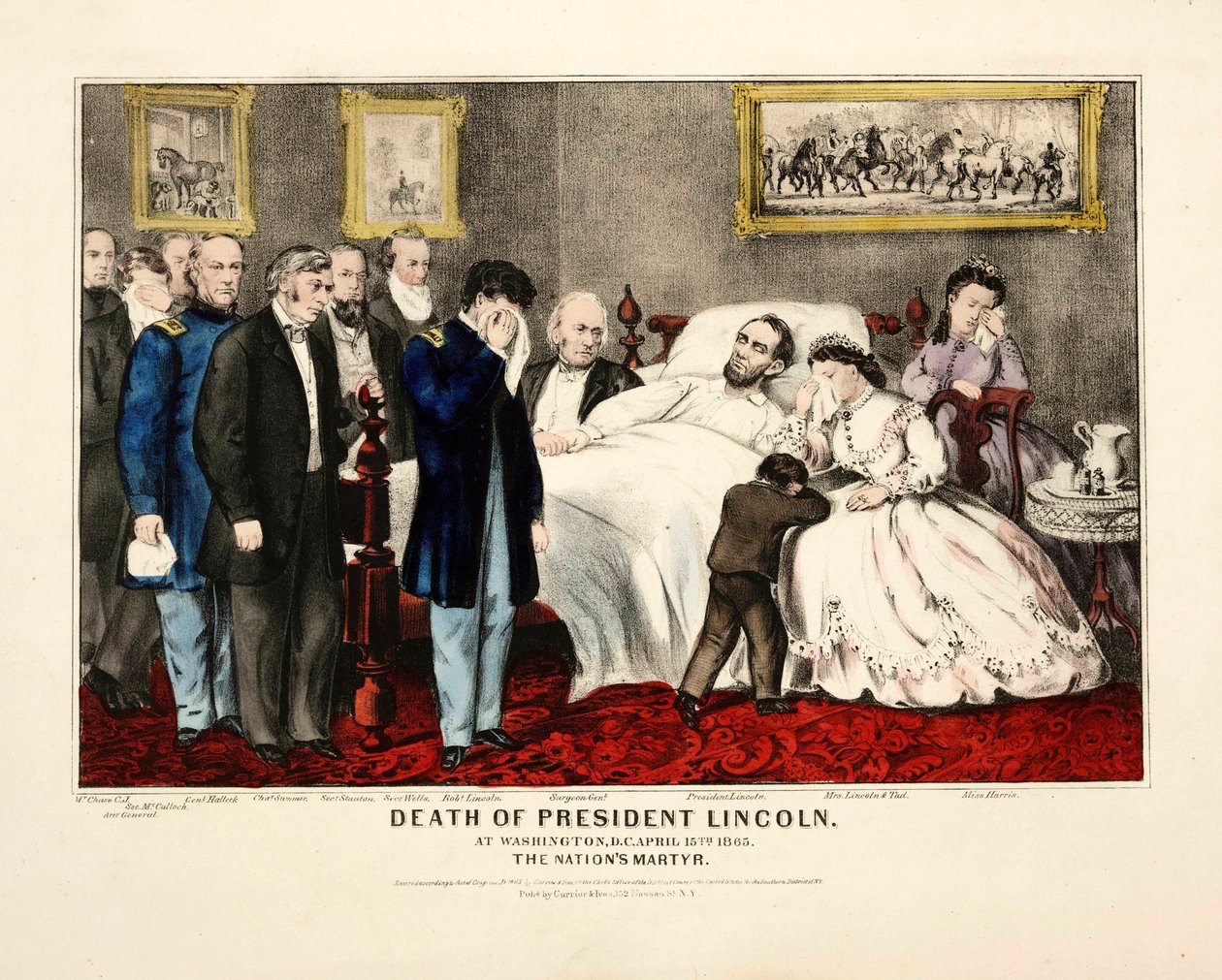 Tod von Präsident Lincoln, in Washington, DC, 15. April 1865 von American School