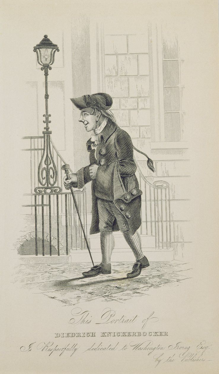 Diedrich Knickerbocker, gewidmet Washington Irving (1783-1859) von American School
