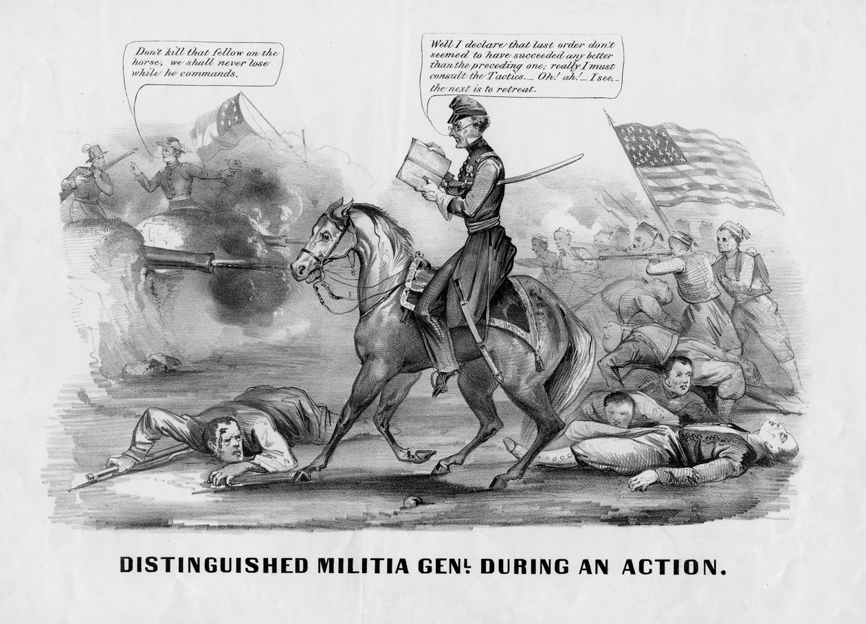 Ausgezeichneter Milizgeneral während einer Aktion von American School
