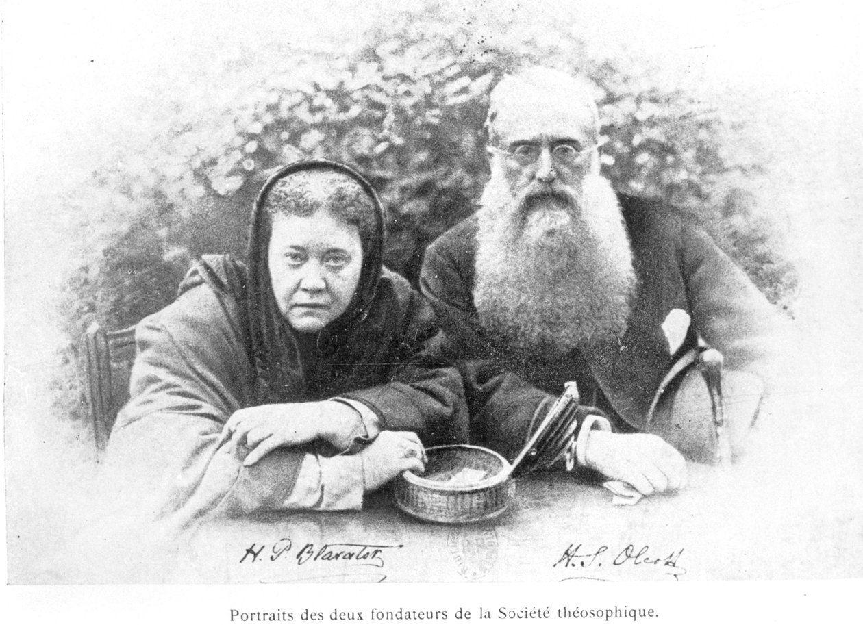 Elena Petrovna Blavatsky und Colonel Henry Steel Olcott, aus Histoire Authentique de la Societe Theosophique von Olcott, veröffentlicht 1908 von American School