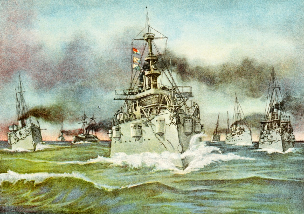 Fliegende Staffel der US-Marine während des Spanisch-Amerikanischen Krieges, 1898 von American School