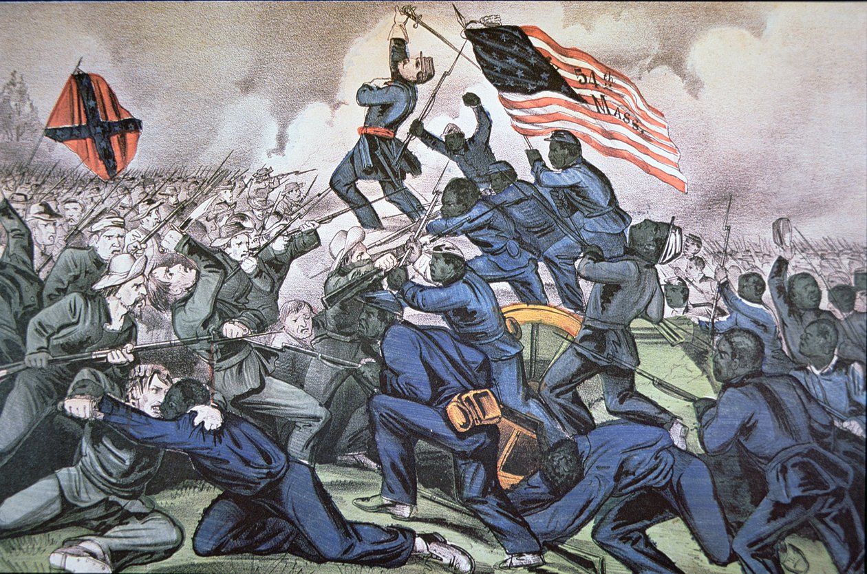 Fort Wagner erstürmt vom 54. Massachusetts (Farbige) Regiment von American School