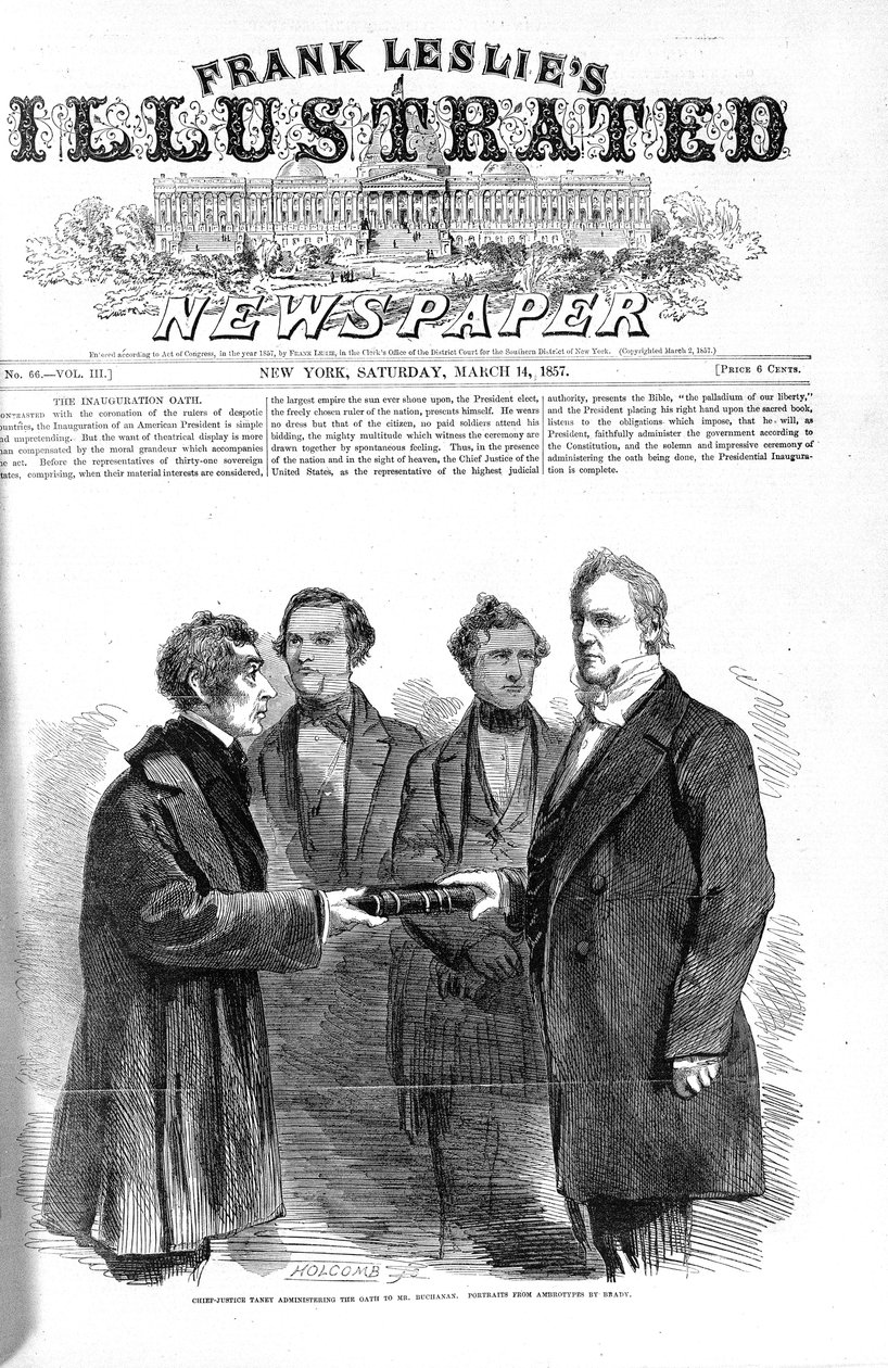 Titelseite zu Frank Leslies Illustrated Newspaper, 14. März 1857 von American School