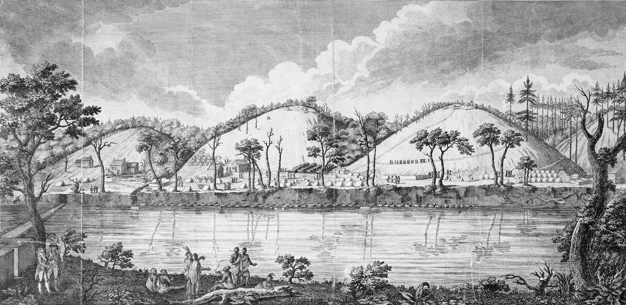 General John Burgoyne (1723-92) trifft die Indianer von American School