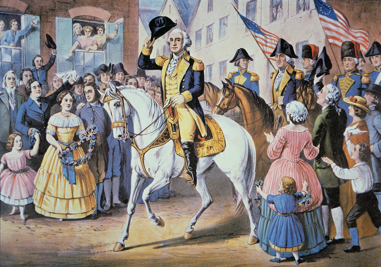 George Washington betritt New York City am 25. November von American School