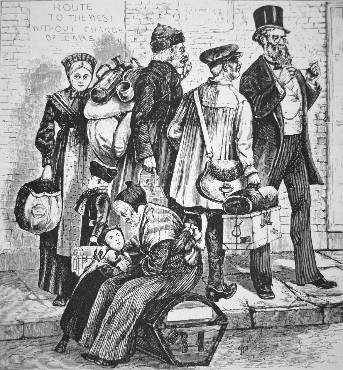 Deutsche Einwanderer in New York City, ca. 1870 von American School