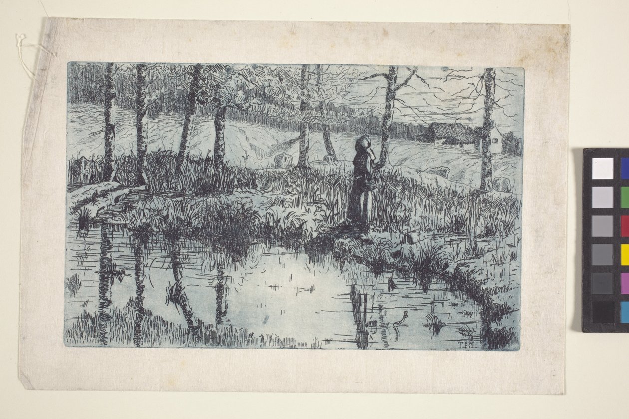 Mädchen am Teich von American School