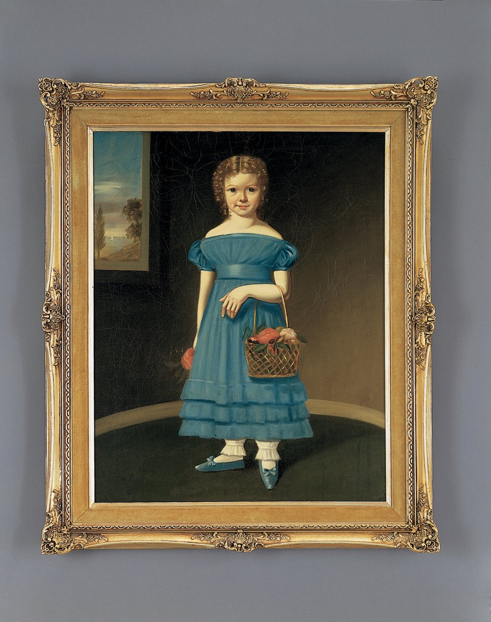 Mädchen mit Blumenkorb von American School