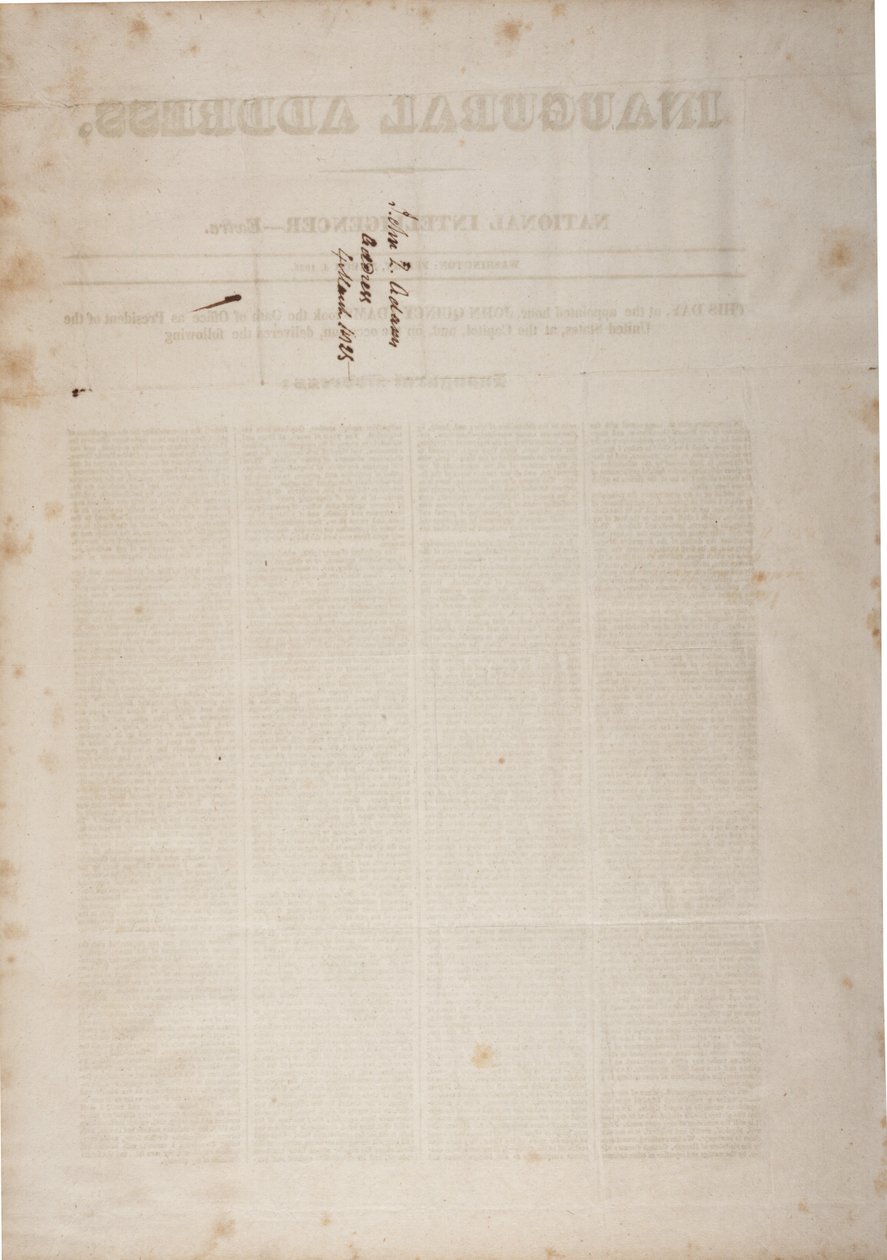 Antrittsrede von John Quincy Adams, 4. März 1825 von American School