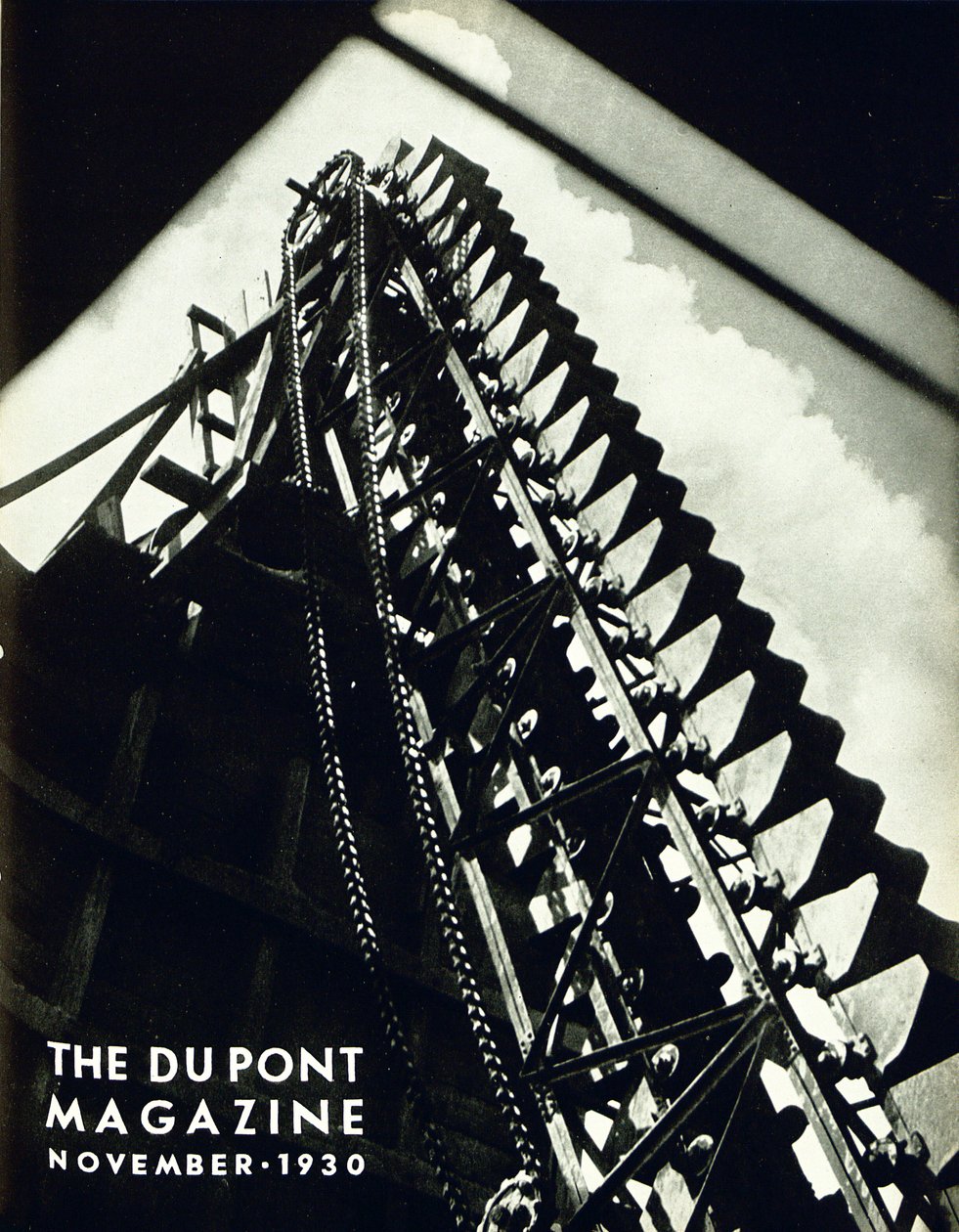 Industriemaschinen, Titelseite des DuPont Magazins, November 1930 von American School