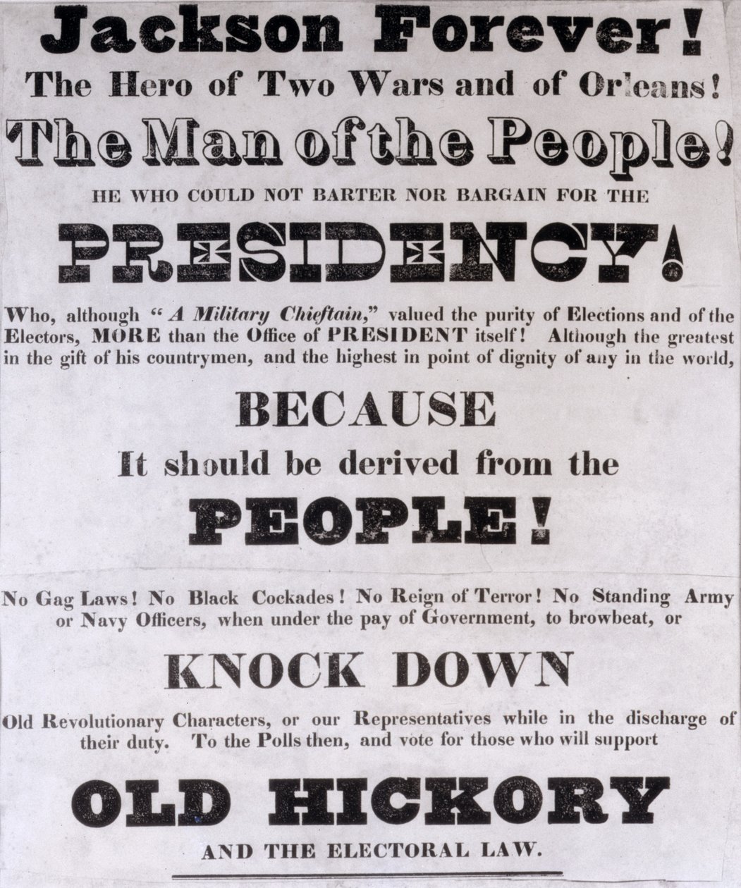 Jackson Forever, Präsidentschaftswahlplakat von American School